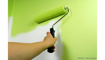Покраска стен водоэмульсионной краской 1м.кв